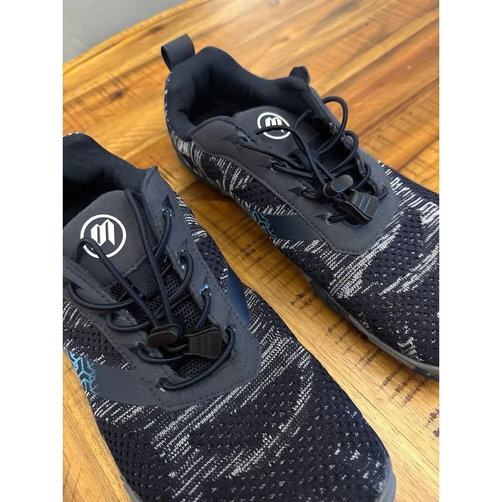 WHITIN Men’s 8 Minimalist Barefoot Trail Shoes EU 41 Black Blue Gray Wide Toe
